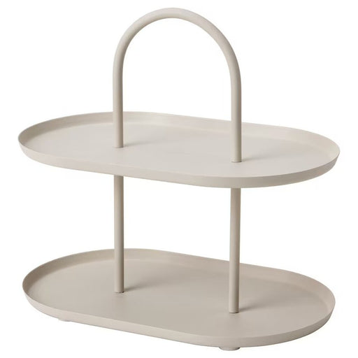 IKEA SOMMARÖGA Two-Tier Serving Stand in Light Grey-Beige - Modern and Practical Design for Elegant Organization