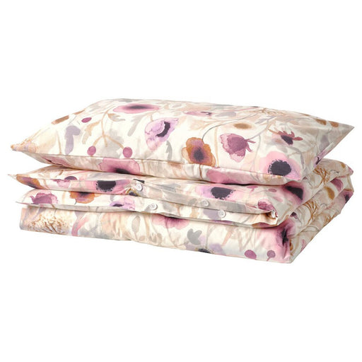 IKEA LÖNNHÖSTMAL duvet cover and pillowcase set with a multicolor floral pattern, 150x200 cm and 50x80 cm-30547032