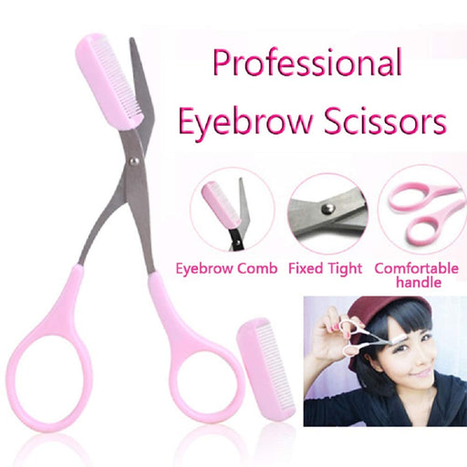 Digital Shoppy  Eyebrow Trimmer Scissors With Comb Remover Makeup Tools Hair Removal Grooming Shaping Shaver Trimmer Eyelash Hair Clips---FREE SHIPPING - digitalshoppy.in