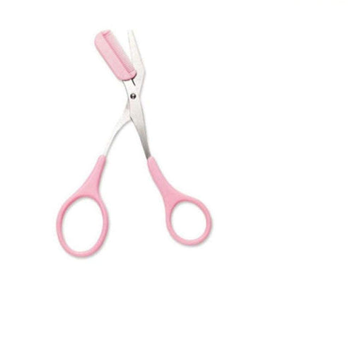 Digital Shoppy  Pink Eyebrow Scissors With Comb Lady Woman Men Hair Removal