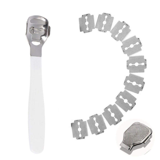 Digital Shoppy Plastic Handle Pedicure Knife Foot Skin Shaver Corn Cuticle Cutter Remover Foot Rasp File Callus +10 Blades Foot Care Tool