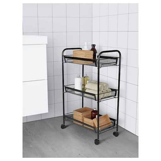 Digital Shoppy The perfect storage solution for your home or office - a black Ikea trolley measuring 26x48x77 cm. The versatile and functional Ikea Trolley in Black, measuring 26x48x77 cm, a great addition to any home. 30415121