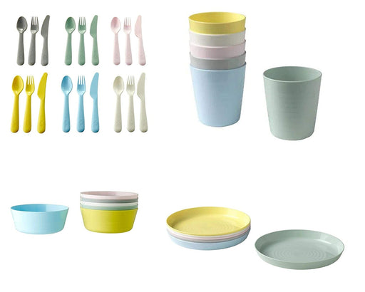 Digital Shoppy IKEA Kid's Plastic BPA-Free Colorful Flatware, Bowl, Plate, Tumbler Set - 36 Pieces colorful children dinner online low price digital shoppy 40378670 00378672 60378669 20378671