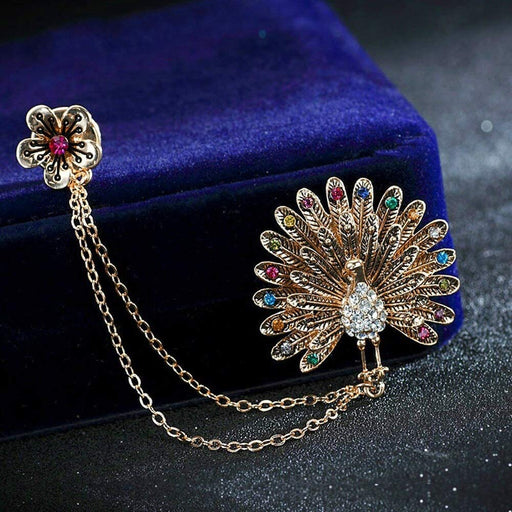 Digital Shoppy High-end Retro Style Crown Bird Tassel Chain Lapel Pin Angle Wings Badge Corsage Brooches for Suit Collar Jewelry Accessories for Men and Women - digitalshoppy.in