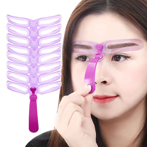 Digital Shoppy  8Pcs/Set Eye Brow Template Drawing Guide Stencils Reusable Eyebrow Shaping Card Makeup Tool Kit--FREE SHIPPING - digitalshoppy.in