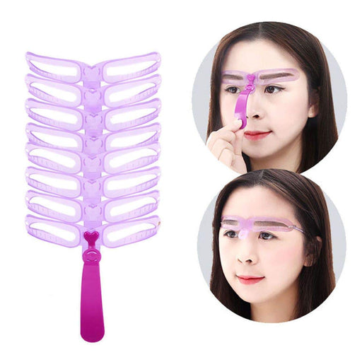 Digital Shoppy  8Pcs/Set Eye Brow Template Drawing Guide Stencils Reusable Eyebrow Shaping Card Makeup Tool Kit--FREE SHIPPING - digitalshoppy.in