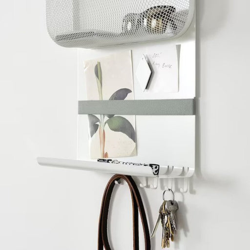 Digital Shoppy IKEA Wall storage with hooks, white, 30x10x43 cm (11 ¾x4x17 ")--ikea wall organizer office- shelf with hooks-entryway wall organizer-ikea wall shelves india-digital-shoppy-70515637