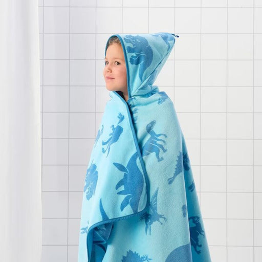 Digital Shoppy IKEA Towel with hood, dinosaur/blue, 140x70 cm (55x28 ") children baby bathroom textiles towel online cotton 70464195