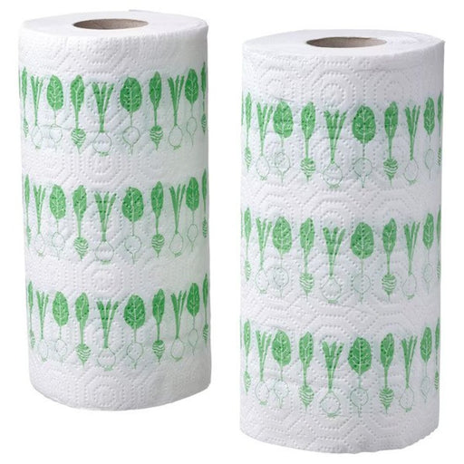 Digital Shoppy IKEA Kitchen roll, patterned bright green/white (pack of 2) , price, online, paper napkin, kitchen cleaning, 50530747