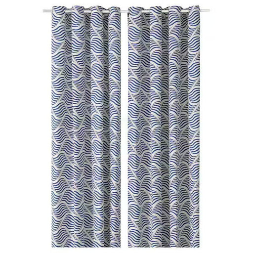  IKEA Curtains, 1 pair, Blue price online door curtain decoration home digital shoppy 80528743