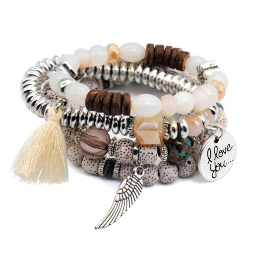 An image of trendy 4 Beaded Affirmation Bracelets for women