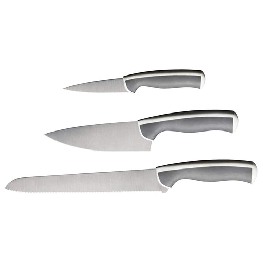 Digital Shoppy IKEA 3-Piece Knife Set, Light Grey, White chef chopping high quality handle stainless steel 90257623