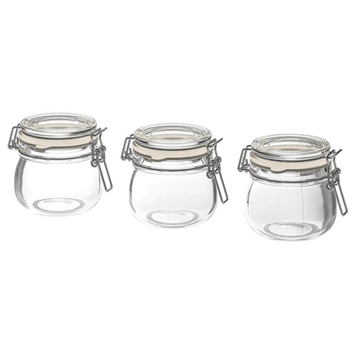 Digital Shoppy IKEA Jar with Lid, Clear Glass, 13 cl (4 oz), 3 Pack - digitalshoppy.in