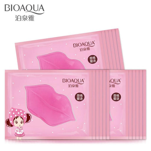 Digital Shoppy  BIOAQUA Lip Gel Mask 10pcs Care Hydrating Repair Remove Lines Blemishes Lighten Lip Line Collagen Mask Lip Color To Moisturize 