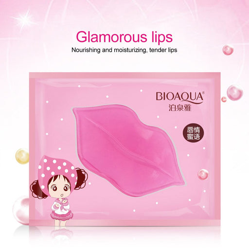 Digital Shoppy  BIOAQUA Lip Gel Mask 10pcs Care Hydrating Repair Remove Lines Blemishes Lighten Lip Line Collagen Mask Lip Color To Moisturize 